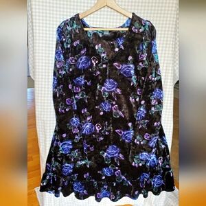Wild Fable velvet floral mini dress for women size L
